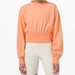 Lululemon Ribbed Contour Waist Crew Sweatshirt (Malibu Peach, Size 8)